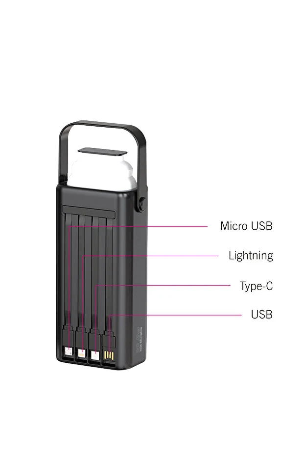 30.000 Mah 22,5W PD Hızlı Kablolu Kamp Lambası Outdoor Serisi Powerbank Fast Led Lamba